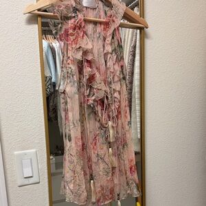 Floral Ruffle Sleeveless Top